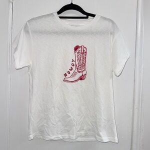 Cynthia Rowley tee boot print size M